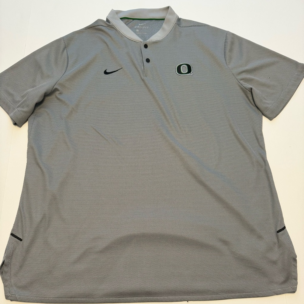 NIKE Men’s Dri Fit Polo Golf Short Collar Grey XL Oregon Ducks